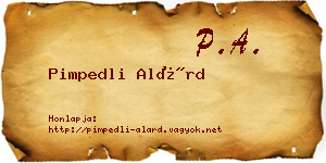 Pimpedli Alárd névjegykártya